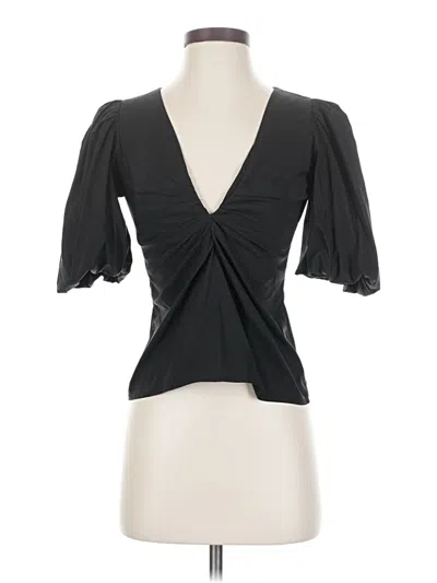 Pre-owned Olivaceous Short Sleeve Blouse In Black