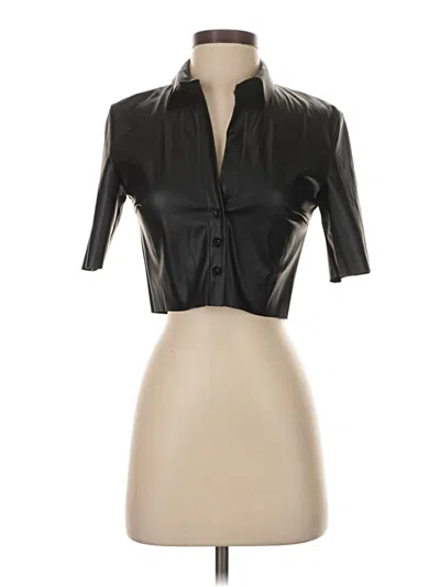 Pre-owned Olivaceous Short Sleeve Blouse In Black