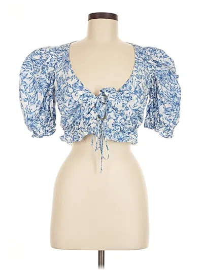 Pre-owned Olivaceous Short Sleeve Blouse In Blue