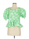 Olivaceous Short Sleeve Blouse In Green