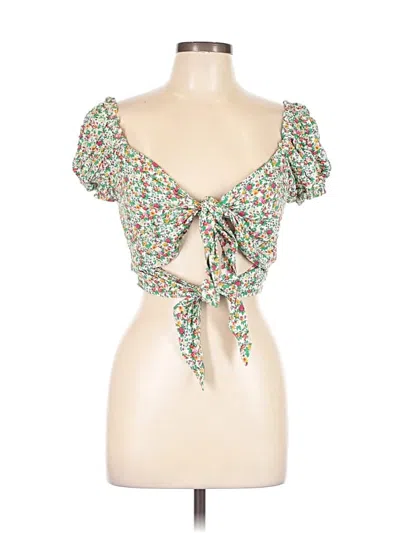 Olivaceous Short Sleeve Blouse In Green