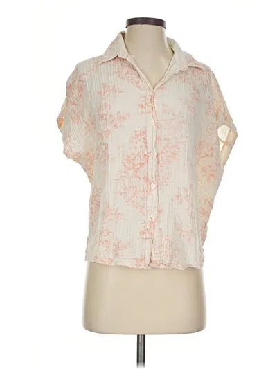 Pre-owned Olivaceous Short Sleeve Blouse In Ivory