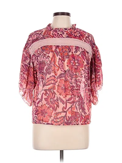 Pre-owned Olivaceous Short Sleeve Blouse In Pink