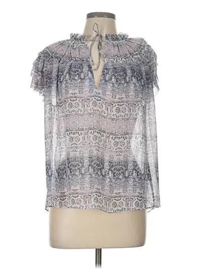 Pre-owned Olivaceous Short Sleeve Blouse In Silver