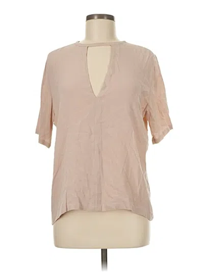 Pre-owned Olivaceous Short Sleeve Blouse In Tan