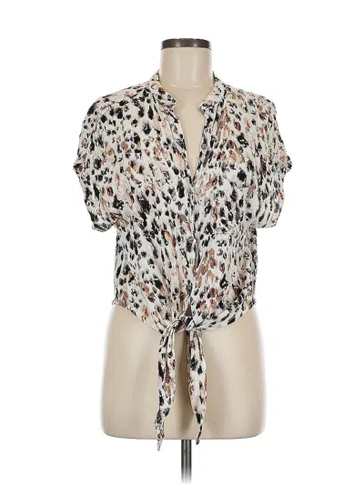 Pre-owned Olivaceous Short Sleeve Blouse In White