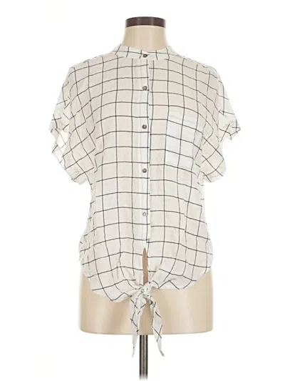 Pre-owned Olivaceous Short Sleeve Blouse In White