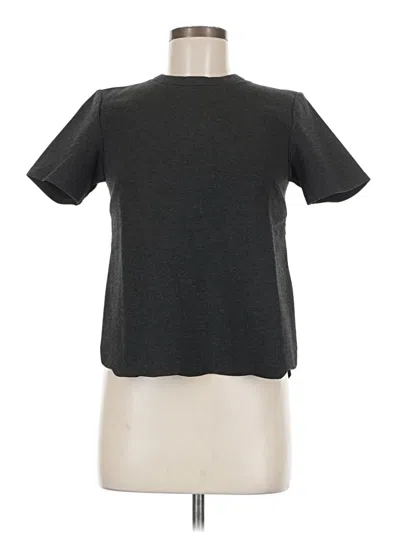 Pre-owned Olivaceous Short Sleeve Top Gray Keyhole Neckline Tops