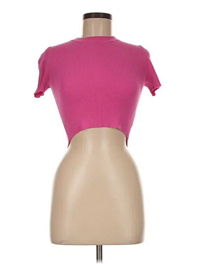Pre-owned Olivaceous Short Sleeve Top Pink Keyhole Neckline Tops