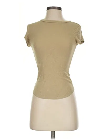 Pre-owned Olivaceous Short Sleeve Turtleneck In Tan