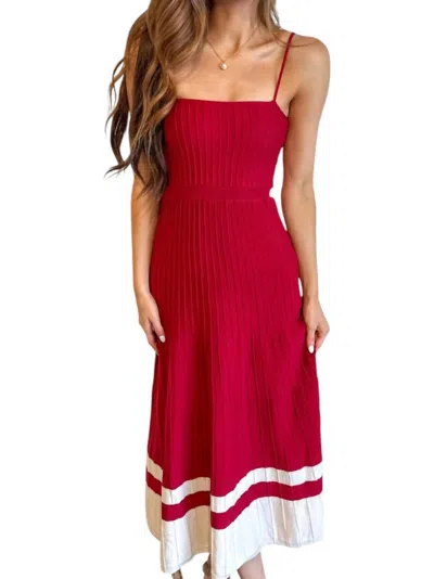 Olivaceous Sideline Strut Maxi Dress In Red