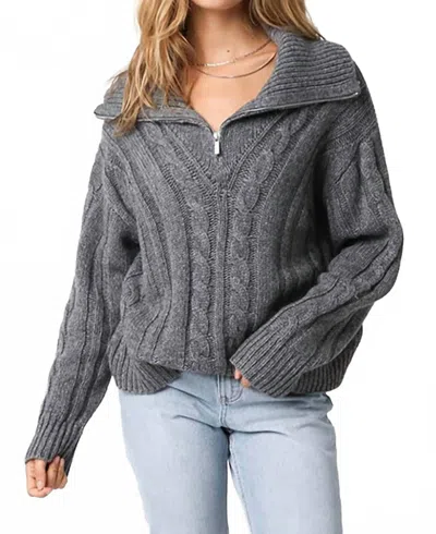 Olivaceous Sienna Zip Sweatshirt In Dark Heather Grey In Gray