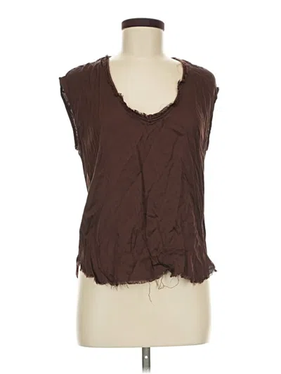 Pre-owned Olivaceous Sleeveless Blouse In Brown