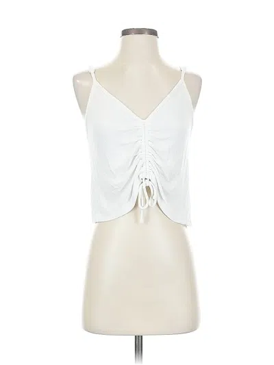 Pre-owned Olivaceous Sleeveless Blouse In White