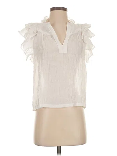 Pre-owned Olivaceous Sleeveless Blouse In White