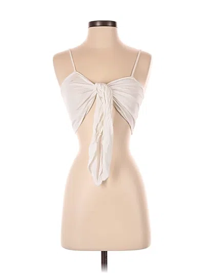 Pre-owned Olivaceous Sleeveless Blouse In White