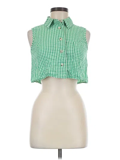 Pre-owned Olivaceous Sleeveless Button Down Shirt In Green