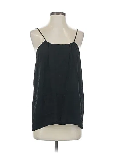 Pre-owned Olivaceous Sleeveless Silk Top Black Halter Neckline Tops