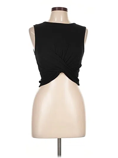 Pre-owned Olivaceous Sleeveless Top Black Keyhole Neckline Tops