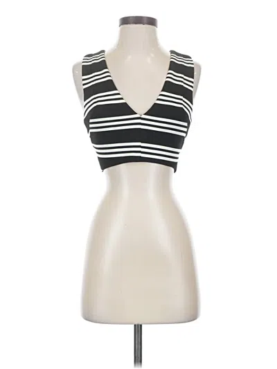 Pre-owned Olivaceous Sleeveless Top Black Plunge Neckline Tops