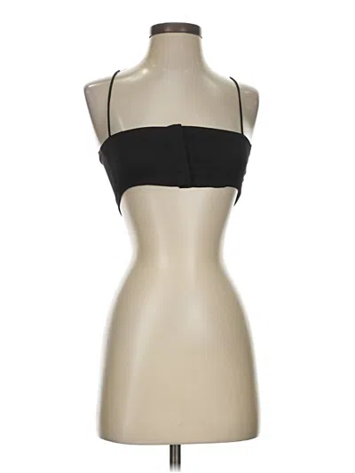 Pre-owned Olivaceous Sleeveless Top Black Strapless Neckline Tops