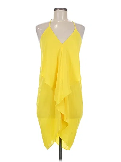 Pre-owned Olivaceous Sleeveless Top Yellow Halter Neckline Tops