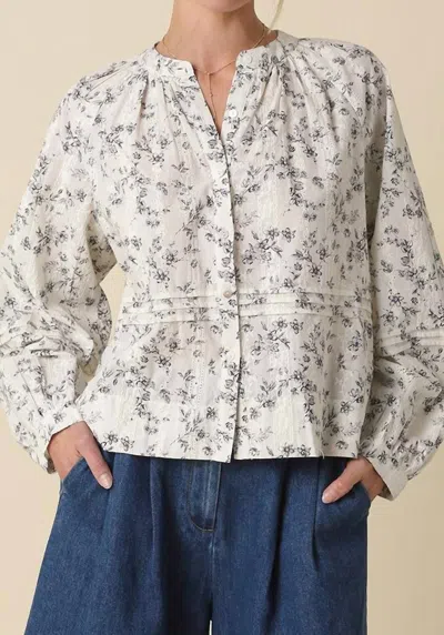 Olivaceous Slyvie Eyelet Blouse In Off White Black