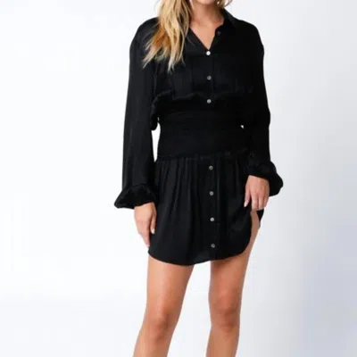 Olivaceous Smocked Waist Dress In Black