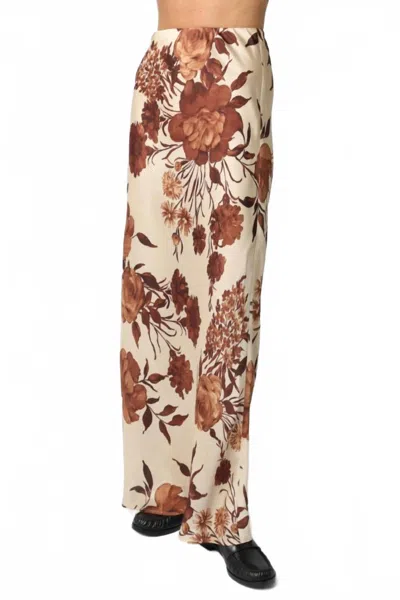 Olivaceous Song Slip Maxi Skirt In Espresso In Multi