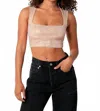 Olivaceous Sparkle Crop Top In Blush In Pink