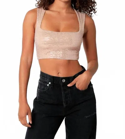 Olivaceous Sparkle Crop Top In Blush In Pink