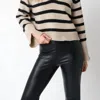 OLIVACEOUS STRIPED SWEATER
