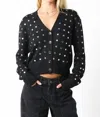 Olivaceous Studded Sweater In Black In Black