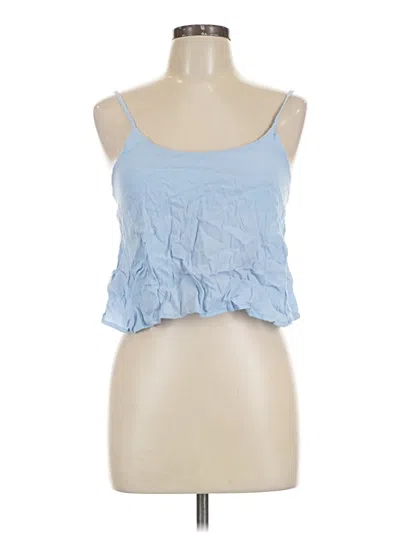 Pre-owned Olivaceous Tank Top Blue Strapless Neckline Tops