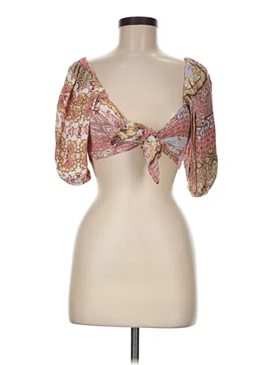 Pre-owned Olivaceous Tank Top Gold Sweetheart Neckline Tops