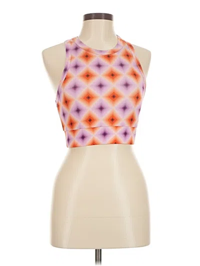 Pre-owned Olivaceous Tank Top Orange Halter Neckline Tops