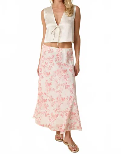 Olivaceous The Adeline Floral Maxi Skirt In Pink In Multi