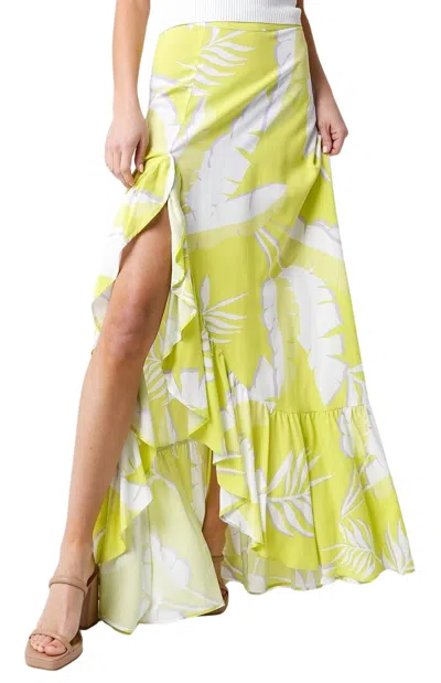 Olivaceous Tianna Floral Maxi Skirt In Yellow
