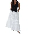 Olivaceous Tiered Skirt In White In White