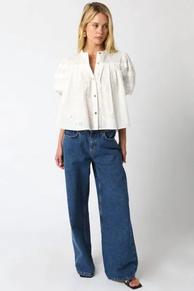 Olivaceous Tilly Bubble Top In White