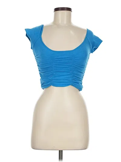 Pre-owned Olivaceous Tube Top Blue Strapless Neckline Tops