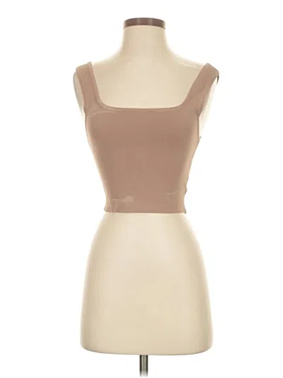 Pre-owned Olivaceous Tube Top Tan Square Neckline Tops