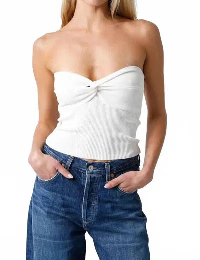 Olivaceous Twist Knot Tube Top In White