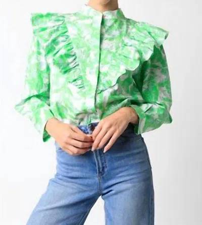 Olivaceous Victoria Blouse In Multi In Green