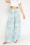 Olivaceous Wide Leg Drawstring Pant In Blue Tie Dye In Blue