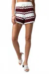 Olivaceous Wine Down Knit Shorts In Burgundy