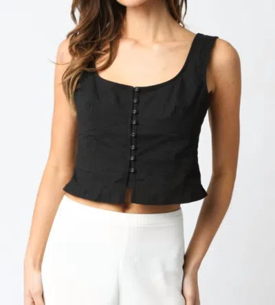 Olivaceous Winnie Button Top In Black
