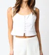 Olivaceous Winnie Button Top In White In White