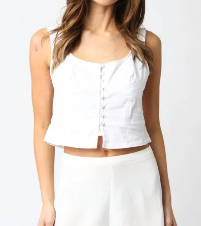 Olivaceous Winnie Button Top In White