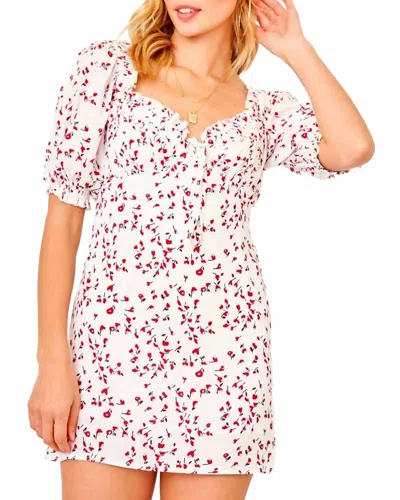 Olivaceous Women's Romantic Floral Smocked Dress In White In Multi